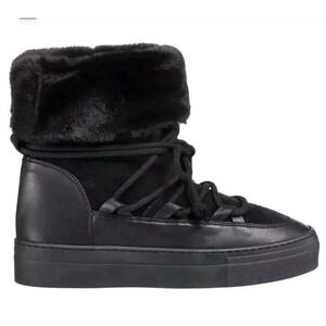 CALIA‎ HAILEY MOON BOOTS Women's Size 8  BLACK LEATHER / FAUX FUR NEW IN BOX!!